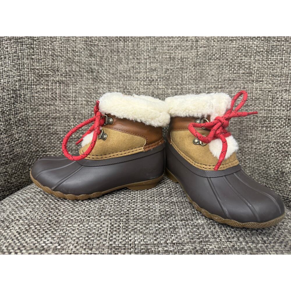 Sperry Toddler Duck Boots Size 9M Faux Fur Lined Rain Winter Boots
